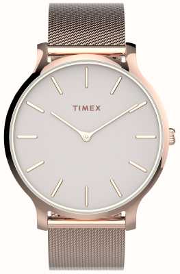 Timex Quadrante rosa chiaro da donna Transcend (38 mm) / bracciale in acciaio inossidabile color oro rosa TW2T73900