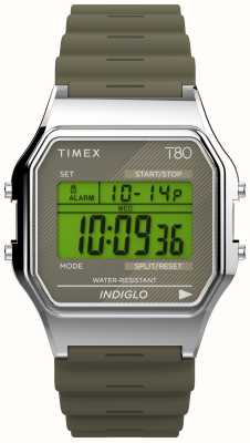Timex 80 display digitale verde / cinturino in resina verde TW2V41100