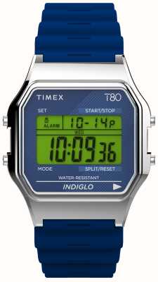 Timex 80 quadrante blu digitale / cinturino in resina blu TW2V41200