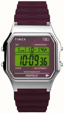 Timex 80 display digitale bordeaux / cinturino in resina bordeaux TW2V41300