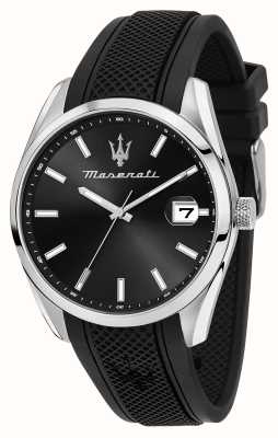 Maserati Attrazione da uomo (43mm) quadrante nero / cinturino in silicone nero R8851151004