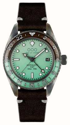 Out Of Order After eight automatic gmt (40mm) quadrante verde menta / pelle color cioccolato OOO.001-25.AE