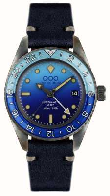 Out Of Order Bomba blu automatic gmt (40mm) quadrante blu / pelle blu scuro OOO.001-25.BB