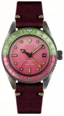 Out Of Order Cosmopolitan automatic gmt (40mm) quadrante rosa / pelle rosso corallo OOO.001-25.COS