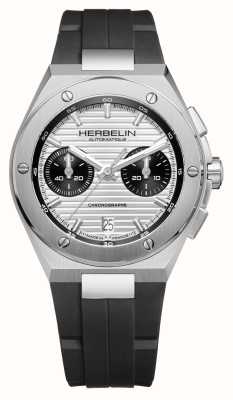 Herbelin Cronografo automatico Cap camarat (42mm) quadrante argento / caucciù nero 245A42CA
