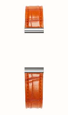 Herbelin Cinturino per orologio intercambiabile Antarès - pelle arancione testurizzata coccodrillo / acciaio inossidabile - solo cinturino BRAC17048A118