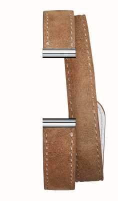 Herbelin Cinturino per orologio intercambiabile Antarès - doppio giro in pelle scamosciata marrone / acciaio inossidabile - solo cinturino BRAC17048A187