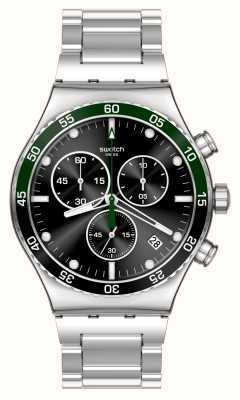 Swatch Quadrante nero irony verde scuro/bracciale in acciaio inossidabile YVS506G
