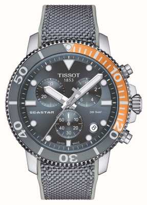 Tissot Cronografo Seastar 1000 (45,5 mm) quadrante grigio/cinturino in tessuto silicone grigio T1204171708101