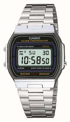 Casio Cronografo allarme (35 mm) quadrante digitale / acciaio inossidabile A164WA-1VES