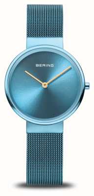 Bering Classico quadrante blu da donna (31 mm) / bracciale milanese blu 14531-388