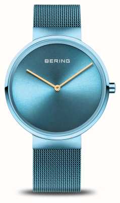 Bering Classico quadrante blu da donna (39 mm) / bracciale milanese blu 14539-388