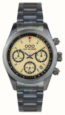 Out Of Order Cronografo sportivo crema (40 mm) quadrante crema / cinturino in acciaio inossidabile OOO.001-23.CR.AC