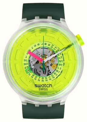 Swatch Accecato dal quadrante neon verde neon / cinturino verde di origine biologica SB05K400