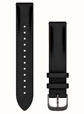 Garmin Cinturino a sgancio rapido (18 mm) in pelle nera/hardware in ardesia spazzolata - solo cinturino 010-12932-61