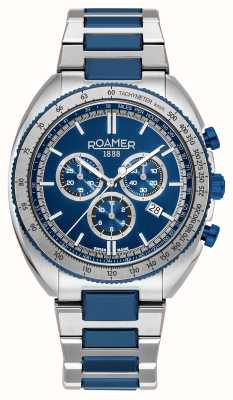 Roamer Power chrono da uomo (44 mm) quadrante blu / cinturino in acciaio inossidabile blu 868837 42 45 70