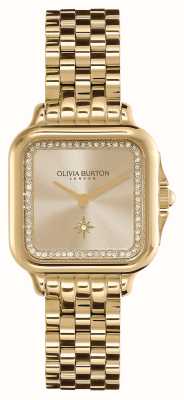 Olivia Burton Quadrante morbido champagne squadrato/bracciale in acciaio inossidabile color oro 24000084