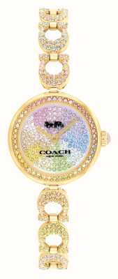 Coach Quadrante in cristallo arcobaleno Gracie (23 mm) / bracciale in acciaio inossidabile tonalità oro 14504220