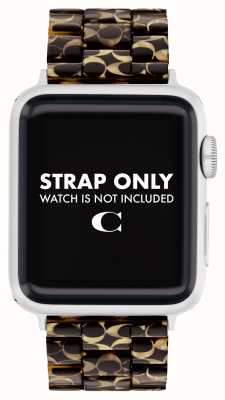 Coach Cinturino Apple Watch (38/40/41mm) cinturino in resina fantasia marrone scuro 14700233