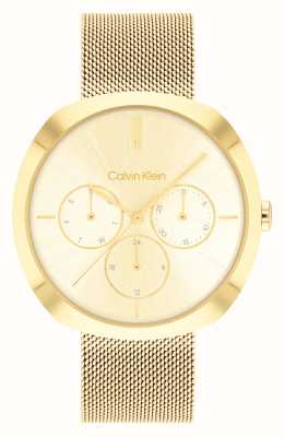 Calvin Klein Quadrante oro Shape (38,5 mm) / bracciale maglia acciaio oro 25200339