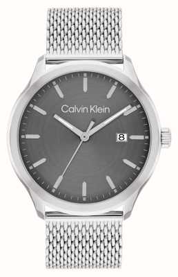 Calvin Klein Define uomo (43mm) quadrante grigio/bracciale maglia acciaio 25200352