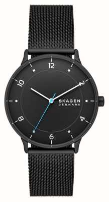 Skagen Riis (40mm) quadrante nero / bracciale maglia acciaio nero SKW6886