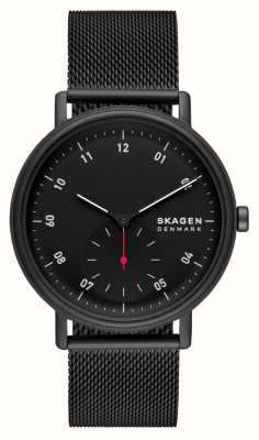 Skagen Kuppel (44mm) quadrante nero / bracciale maglia acciaio nero SKW6892