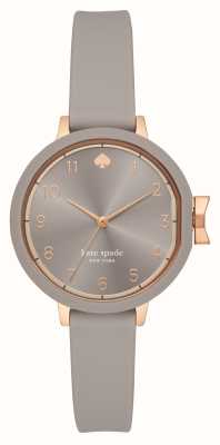Kate Spade Quadrante grigio Park Row (34 mm) / cinturino in silicone grigio KSW1519