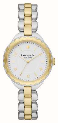 Kate Spade Quadrante bianco Morningside (34 mm) / bracciale in acciaio inossidabile bicolore KSW1736
