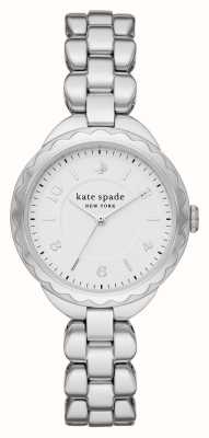 Kate Spade Quadrante bianco Morningside (34 mm)/bracciale in acciaio inossidabile KSW1737
