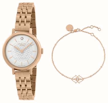 Radley Set di orologio e bracciale con diamanti originali Selby Diamond Street (26 mm) placcato in oro rosa RY4630-SET