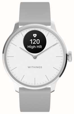 Withings Scanwatch light - smartwatch ibrido (37 mm) quadrante bianco/cinturino Sport Premium grigio HWA11-MODEL 3-ALL-INT
