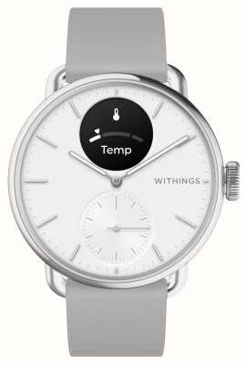 Withings Scanwatch 2 - smartwatch ibrido con quadrante ibrido bianco ecg (38mm) / silicone grigio HWA10-MODEL 2-ALL-INT