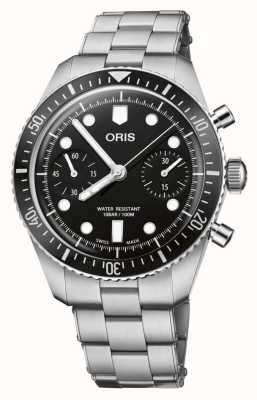 ORIS Divers sessantacinque cronografo automatico (40 mm) quadrante nero/bracciale in acciaio inossidabile 01 771 7791 4054-07 8 20 18