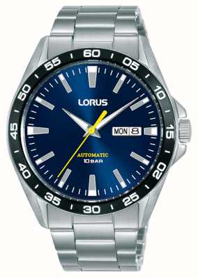 Lorus Quadrante sportivo automatico con giorno/data 100 m (42 mm) blu sunray/acciaio inossidabile RL479AX9