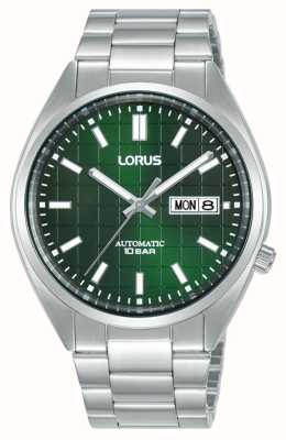 Lorus Quadrante sportivo automatico con giorno/data 100 m (41 mm) verde sunray/acciaio inossidabile RL495AX9