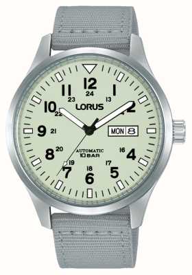 Lorus Quadrante luminoso sportivo automatico con giorno/data 100 m (42 mm) / nylon grigio RL415BX9