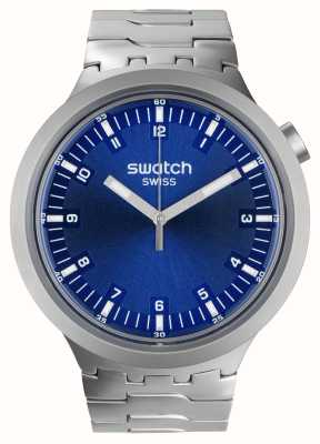 Swatch Quadrante blu navy con ore indaco (47 mm) di grande e audace ironia/acciaio inossidabile SB07S102G
