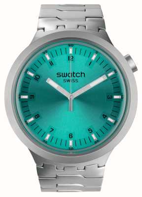 Swatch Quadrante turchese con grande ironia e audace aqua shimmer (47 mm) / bracciale in acciaio inossidabile SB07S100G
