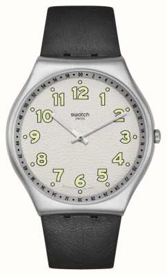 Swatch Quadrante bianco Hepcat nero (42 mm) / cinturino in pelle nera SS07S134