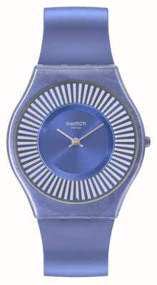 Swatch Quadrante blu Metro deco (34 mm) / cinturino in silicone blu SS08N110