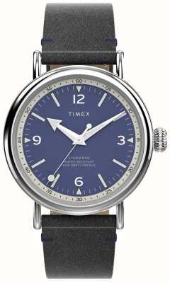 Timex Quadrante blu Waterbury (40 mm) da uomo/cinturino in pelle nera TW2V71300