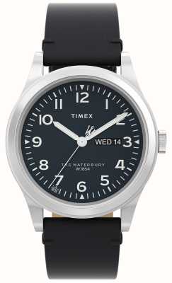 Timex Quadrante nero Waterbury (39 mm) da uomo/cinturino in pelle nera TW2W14700