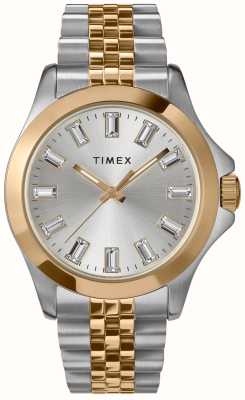Timex Quadrante argentato kaia (38 mm) da donna / bracciale in acciaio inossidabile bicolore TW2V79700