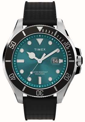 Timex Quadrante verde Harbourside Coast (43 mm) / cinturino in silicone nero TW2V91700