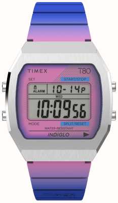 Timex 80 (36mm) quadrante digitale / cinturino in resina viola TW2V74600