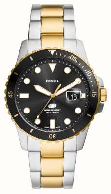 Fossil Quadrante nero blu (42 mm) da uomo/bracciale in acciaio inossidabile bicolore FS6031