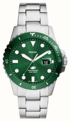 Fossil Quadrante verde blu (42 mm) da uomo/bracciale in acciaio inossidabile FS6033