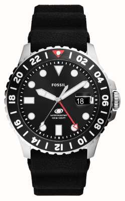 Fossil Quadrante nero blu (46 mm) da uomo/cinturino in silicone nero FS6036
