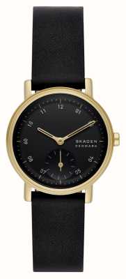 Skagen Orologio da donna kuppel lille (32 mm) quadrante nero/cinturino in pelle nera SKW3114